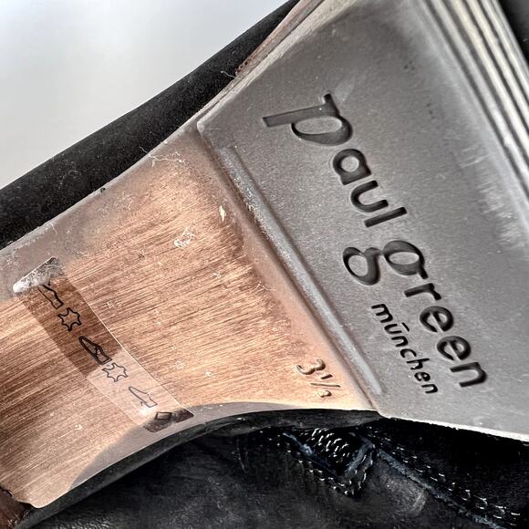 Paul Green Karla Booties US 6 UK 3.5 Black Nubuck Leather Ankle Strap Chunky Lug - Picture 8 of 10